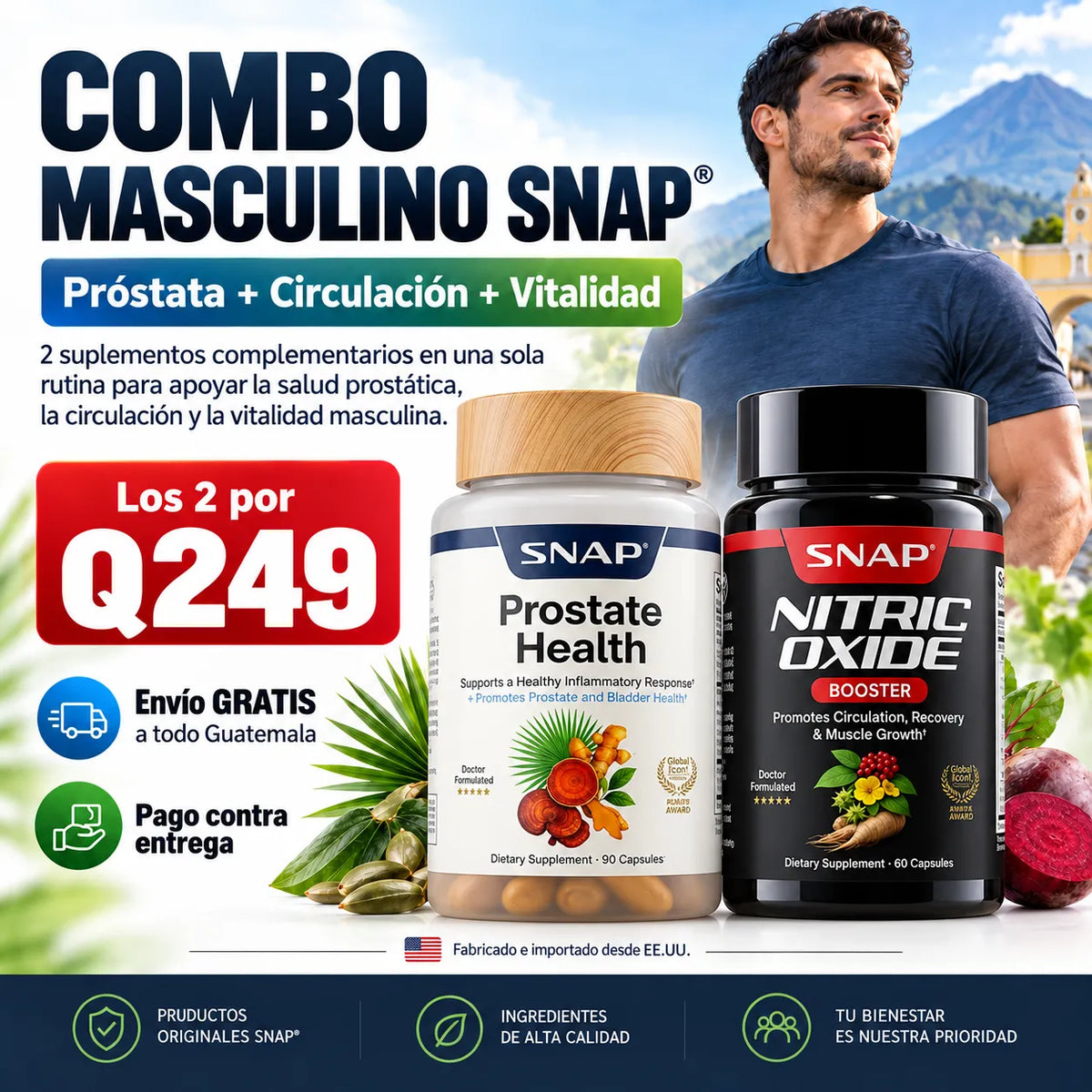 SNAP® Combo Masculino – Cuida tu Próstata, Circulación y Vitalidad Cada Día