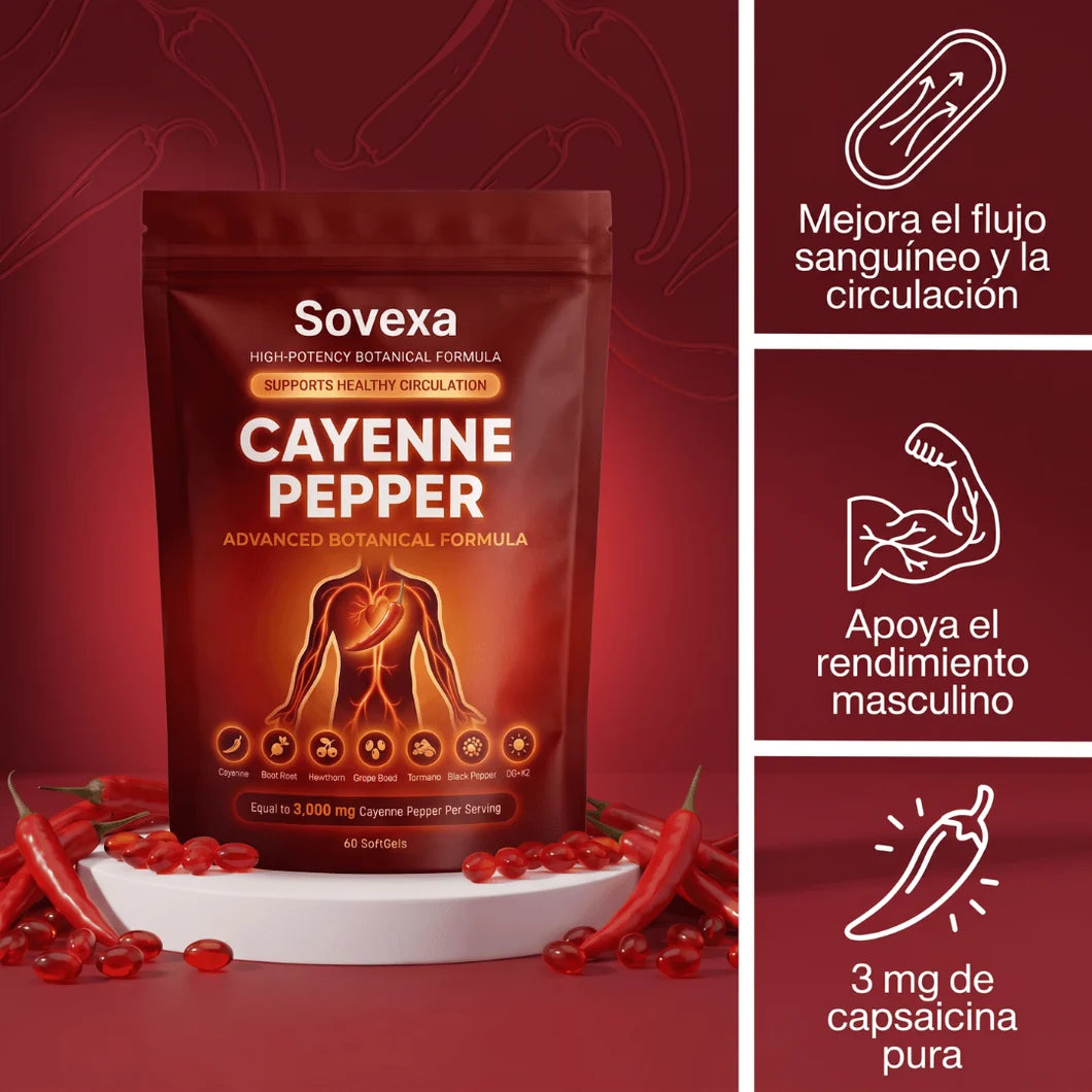 Sovexa Capsaicina Activa® en Softgels - Reactiva tu Circulación Natural