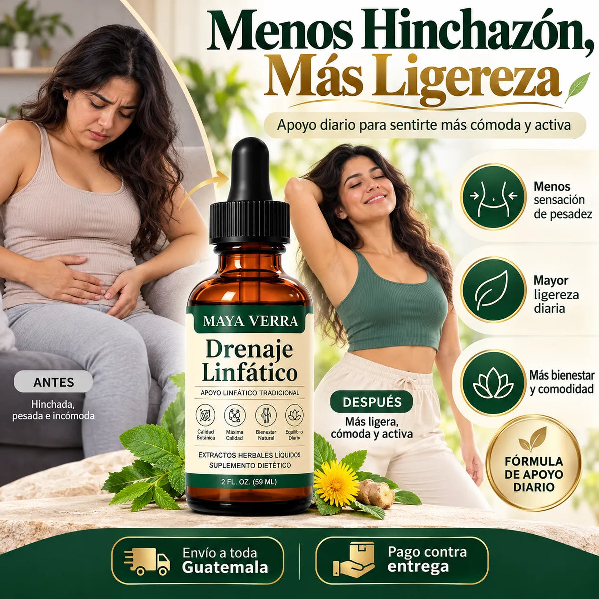 MAYA VERRA® Drenaje Linfático – ¡Menos Hinchazón y Pesadez, Más Ligereza Cada Día!