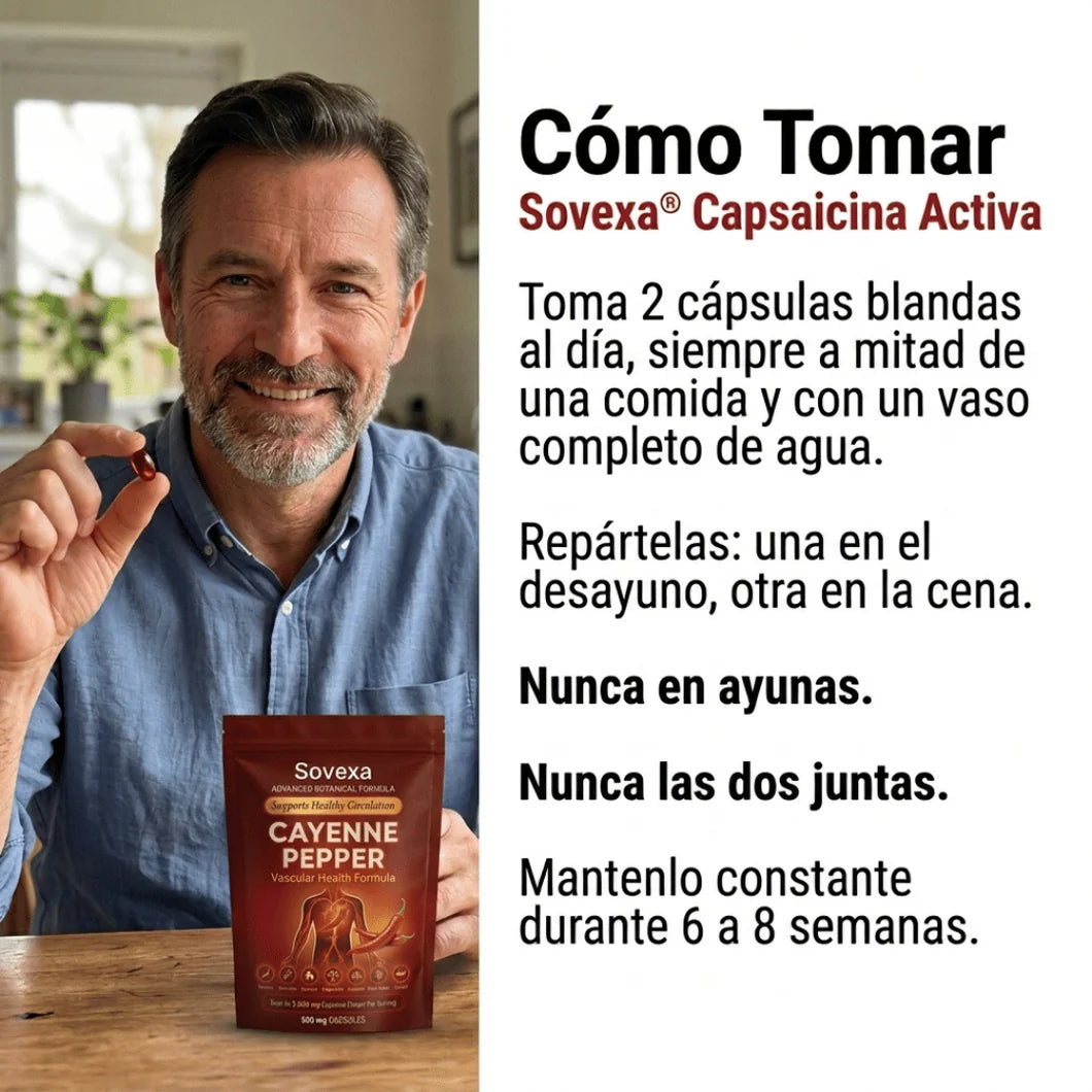 Sovexa Capsaicina Activa® en Softgels - Reactiva tu Circulación Natural